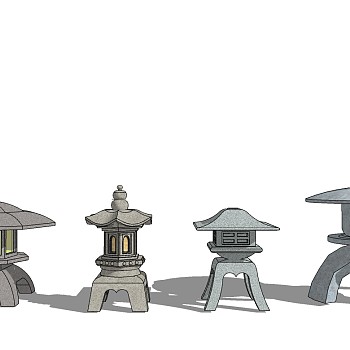 中式日式庭院景观石头灯笼 (4)