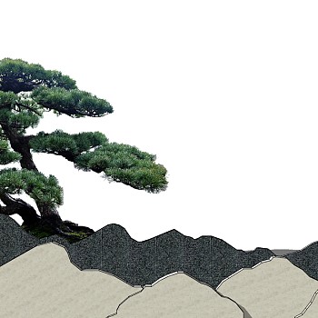 中式景观石头片石 2d(松树4)
