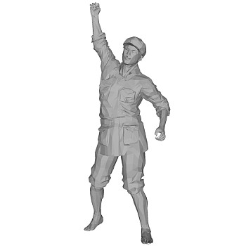 红军革命战士抗战人物博物馆展厅雕塑 雕像 su草图模型 (5)