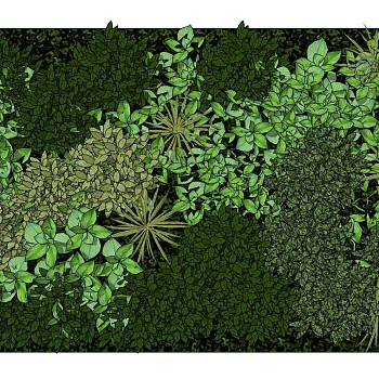 9现代植物绿植墙景观墙背景墙植物墙绿植墙sketchup草图模型下载