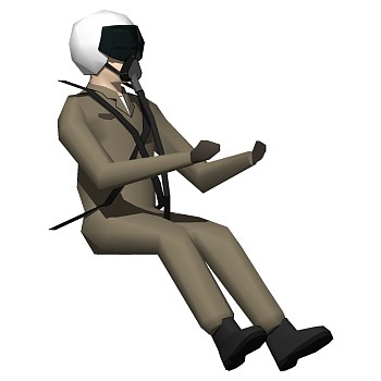 男性人物赛车手SketchUp草图3d人物模型下载