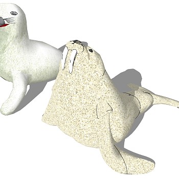 海洋馆动物海豹海洋生物动物雕塑 (2)