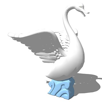 鹅天鹅动物雕塑  (13)
