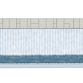 4新中式新亚洲流水景墙背景墙叠水水池sketchup草图模型下载