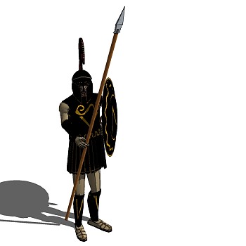 古代士兵将士SketchUp草图3d人物模型下载 (5)