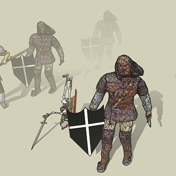古代士兵将士SketchUp草图3d人物模型下载 (2)