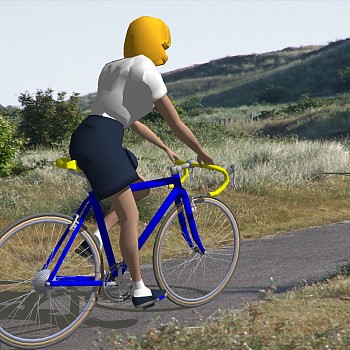 精细运动骑自行车人物野外人物SketchUp草图3d人物模型下载