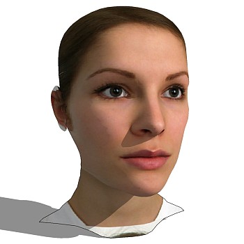 精细女性人物头部SketchUp草图3d人物模型下载