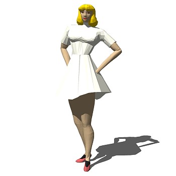 精细女性人物SketchUp草图3d人物模型下载 (7)