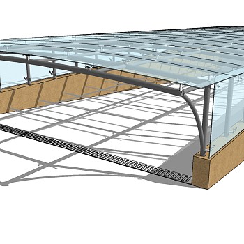 现代钢架玻璃膜车库出入口 (9)