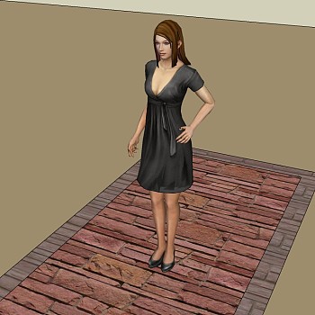 精细女性人物SketchUp草图3d人物模型下载 (5)