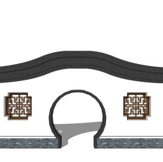 中式庭院月亮门月洞门墙 (3)