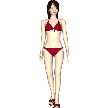 精细女性人物SketchUp草图3d人物模型下载 (2)