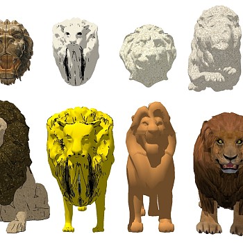 动物狮子雕塑石雕 (1)