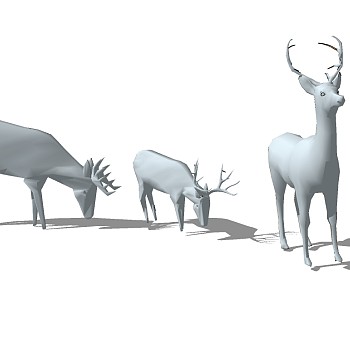 鹿麋鹿动物雕塑抽象雕塑 (11)
