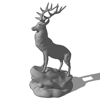 鹿麋鹿动物雕塑抽象雕塑 (8)