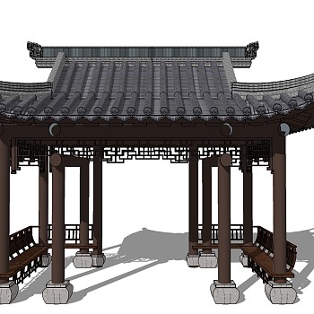 中式古建凉亭 (1)
