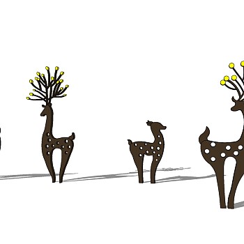 鹿麋鹿动物雕塑抽象雕塑 (6)