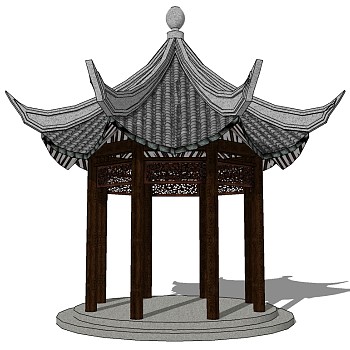 中式古建凉亭 (2)
