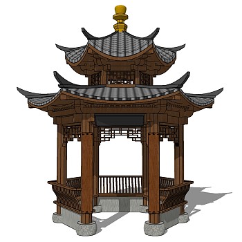 中式古建凉亭 (5)