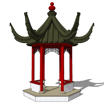 中式古建凉亭 (6)
