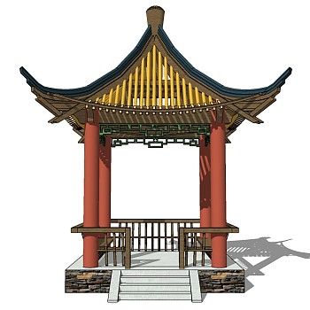 中式古建凉亭 (7)
