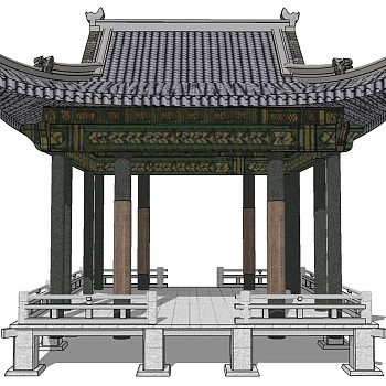 中式古建凉亭 (31)