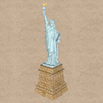16曼哈顿自由女神铜像人物雕塑 (1)