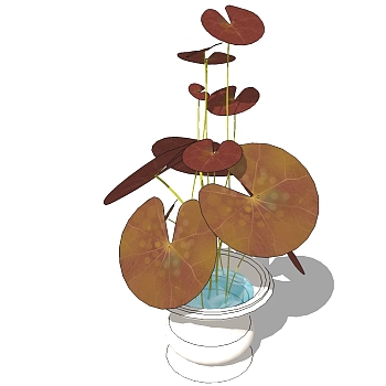 荷花睡莲荷叶草图模型免费下载 sketchup草图模型下载 (11)