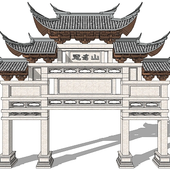 中式建筑牌楼斗拱 (1)