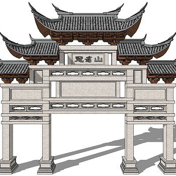 中式建筑牌楼斗拱 (1)