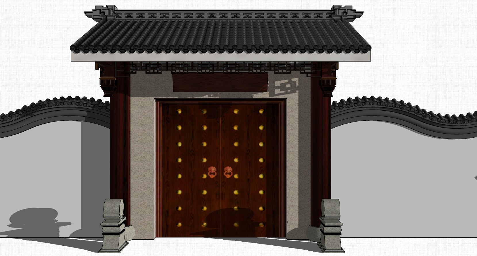 新中式庭院门头- 建E网3D模型下载网