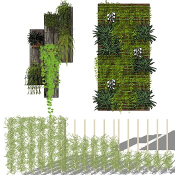 现代垂直绿化植物绿植墙植物墙3