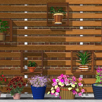 现代垂直绿化植物绿植墙植物墙盆栽阳台花盆