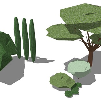 室外园林3d景观地被植物灌木sketchup草图模型下载  (4)