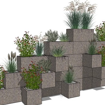 现代垂直绿化植物绿植墙植物墙 (40)
