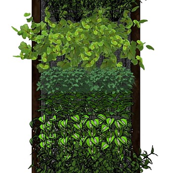 现代垂直绿化植物绿植墙植物墙 (7)