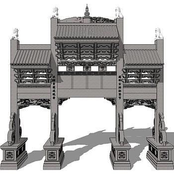 中式古建牌坊牌楼 (38)