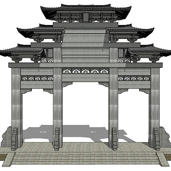 中式古建牌坊牌楼 (24)