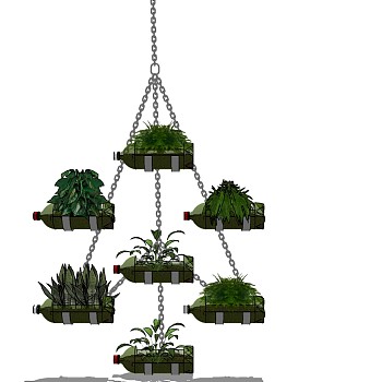 SU吊挂植物吊篮花艺草图模型 (12)