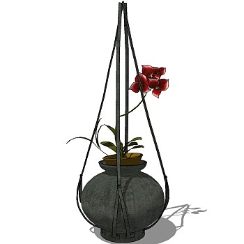 SU吊挂植物吊篮花艺草图模型 (10)