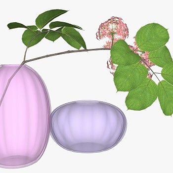 现代玻璃花瓶插花花艺摆件饰品su草图模型下载 (7)