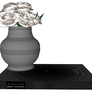 欧式美式法式花瓶插花花艺摆件玫瑰花sketchUp草图模型下载 (4)