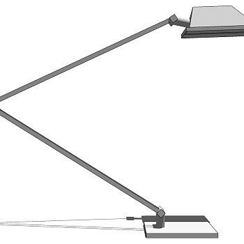 20现代金属长臂折叠台灯落地灯sketchup草图模型下载
