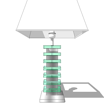 19现代简约金属台灯sketchup草图模型下载