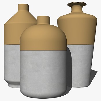 新中式现代陶瓷花瓶摆件su草图模型下载 (9)