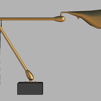 3现代金属异形写字台办公桌台灯SketchUp草图模型下载