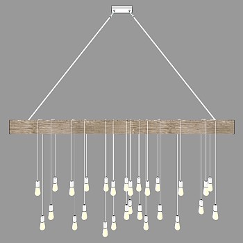 12工业风民宿木头灯泡吊灯SketchUp草图模型下载