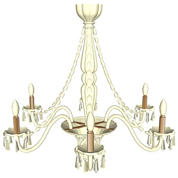 1欧式烛台水晶吊灯SketchUp草图模型下载