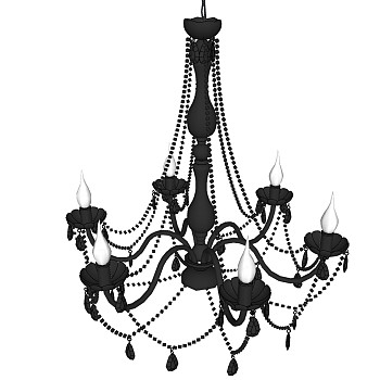 7欧式水晶烛台吊灯SketchUp草图模型下载